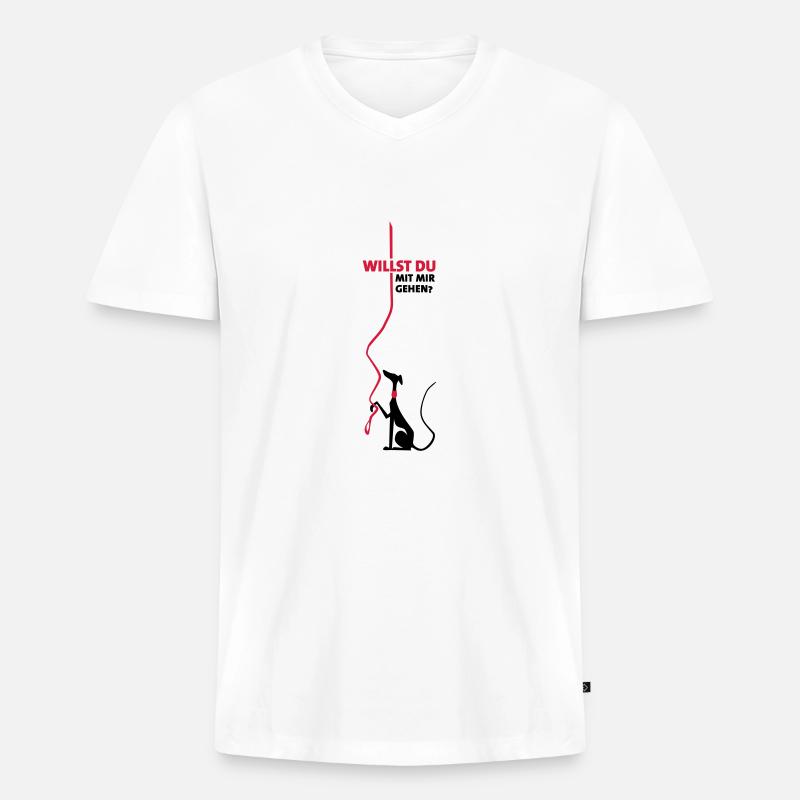 Willst Du - Männer Premium Bio T-Shirt mit V-Ausschnitt - Weiß