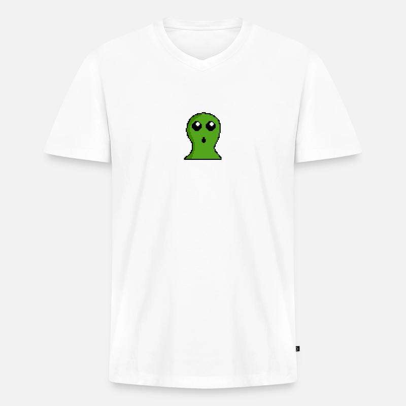 BLOB - Männer Premium Bio T-Shirt mit V-Ausschnitt - Weiß