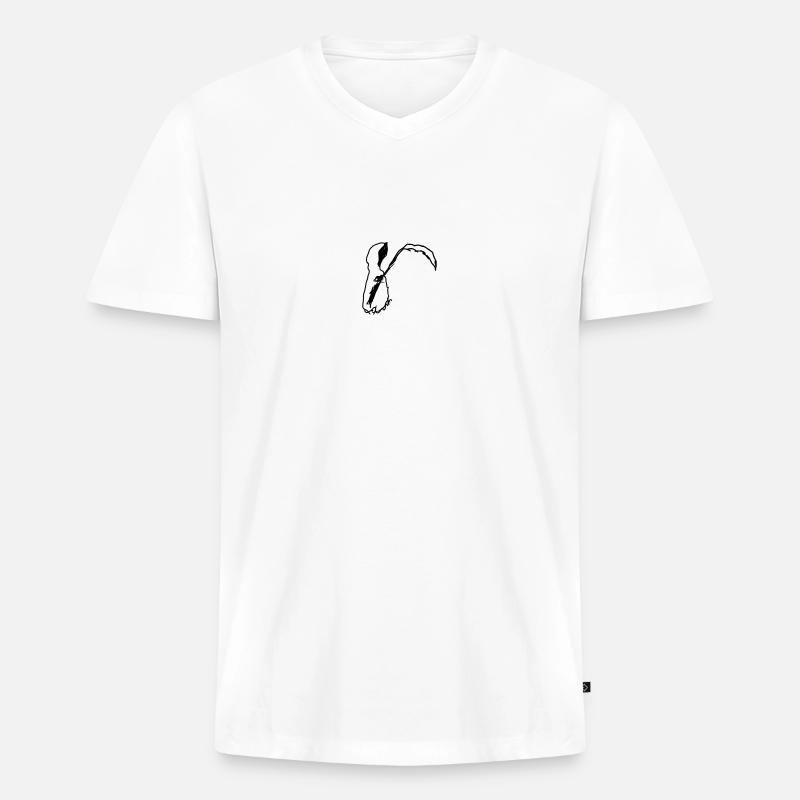 Sensenmännchen - Männer Premium Bio T-Shirt mit V-Ausschnitt - Weiß