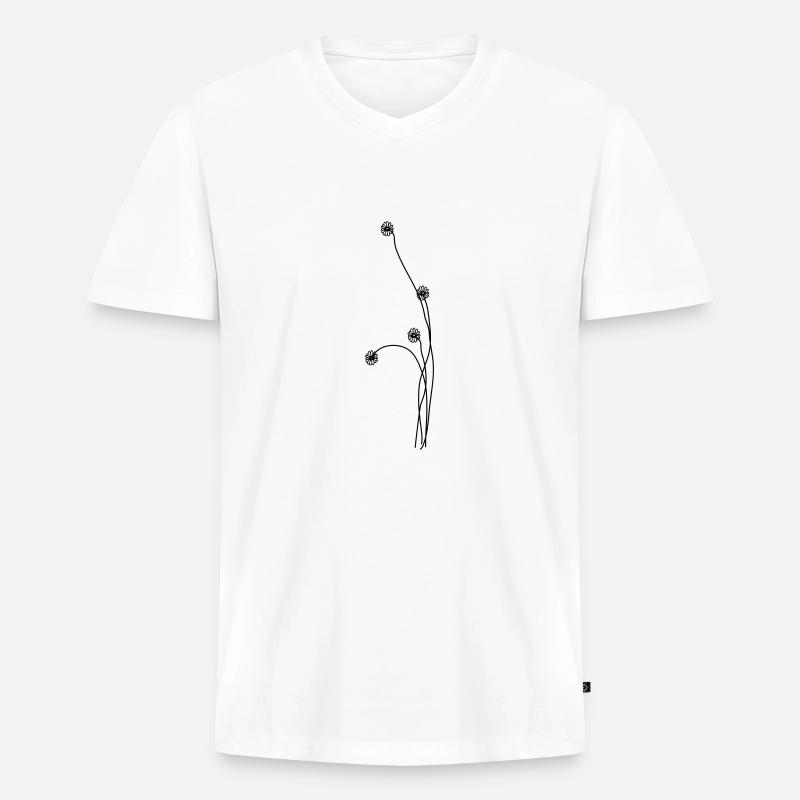 Blumen - Männer Premium Bio T-Shirt mit V-Ausschnitt - Weiß