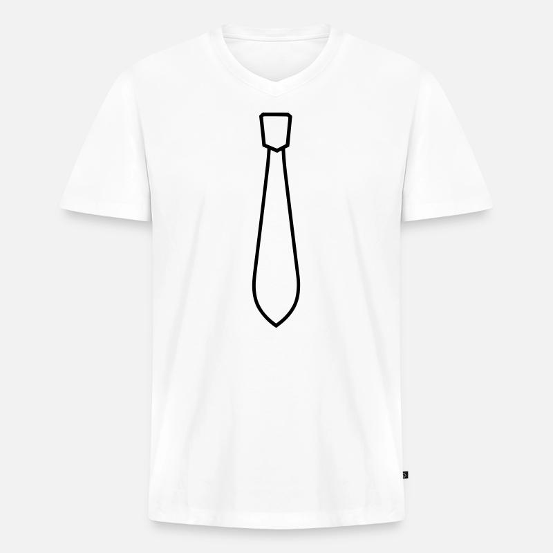 Binden - Männer Premium Bio T-Shirt mit V-Ausschnitt - Weiß