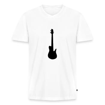 Bass - Männer Premium Bio T-Shirt mit V-Ausschnitt - Weiß - Vorne - Nico (187cm)