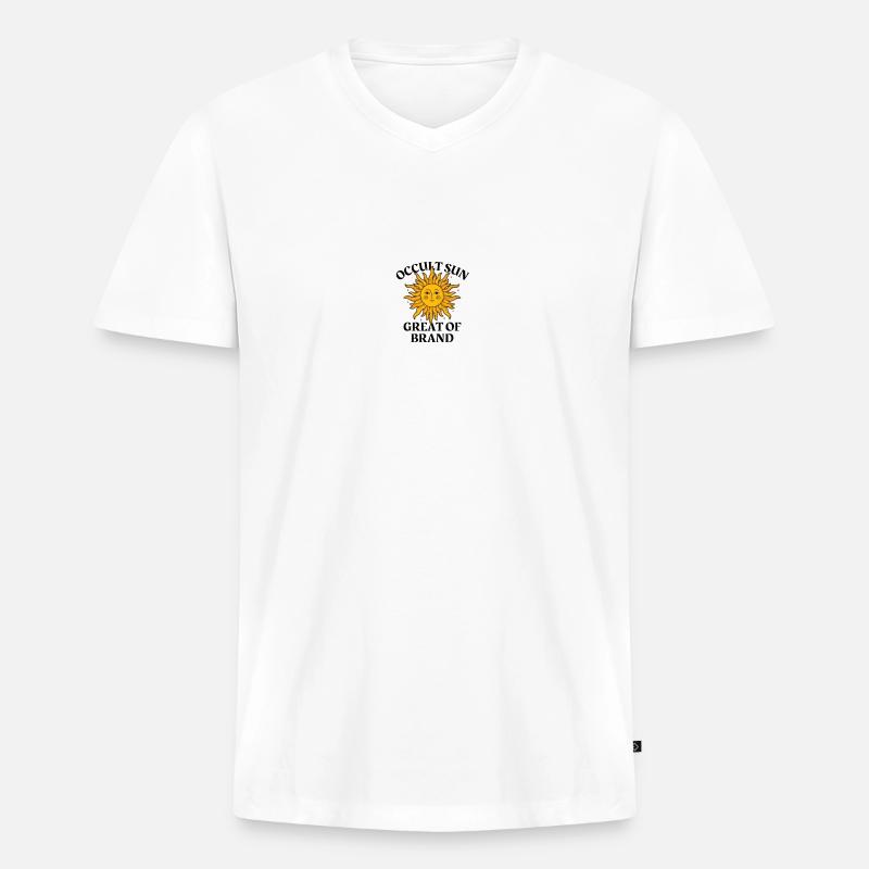 Sonne Sonne Design - Männer Premium Bio T-Shirt mit V-Ausschnitt - Weiß