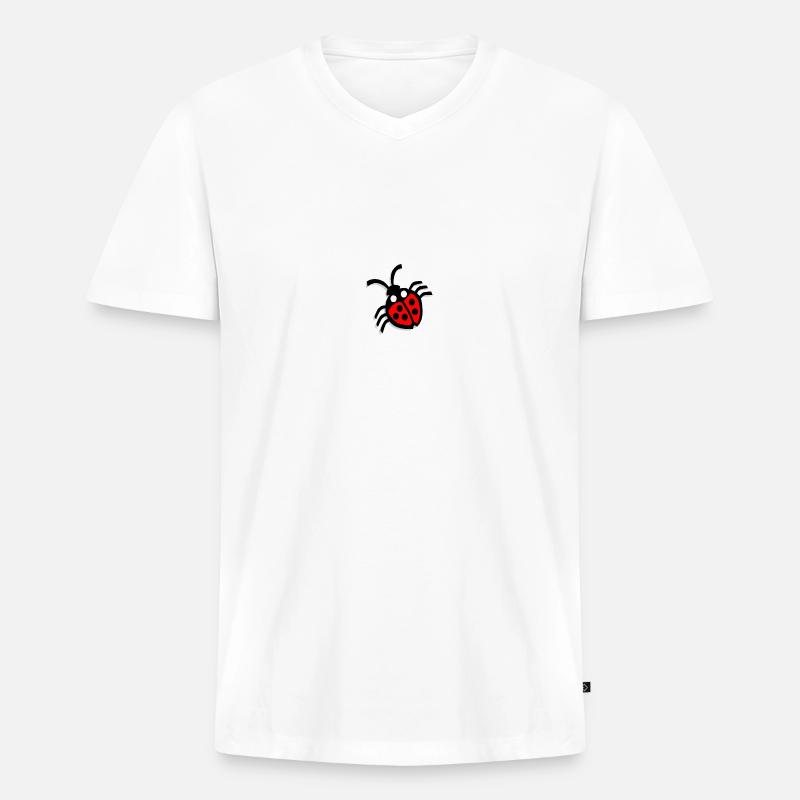 käfer - Männer Premium Bio T-Shirt mit V-Ausschnitt - Weiß
