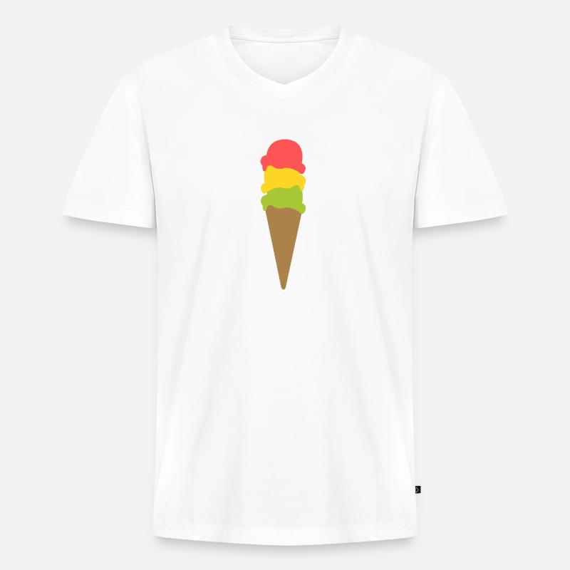 Ampel Eis - Männer Premium Bio T-Shirt mit V-Ausschnitt - Weiß