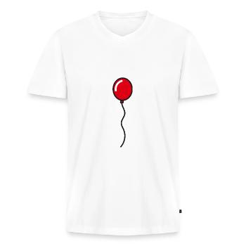 Roter Luftballon Geschenkidee - Männer Premium Bio T-Shirt mit V-Ausschnitt - Weiß - Vorne - Nico (187cm)
