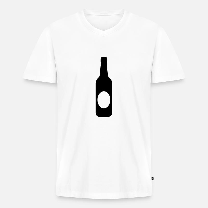 Bierflasche - Männer Premium Bio T-Shirt mit V-Ausschnitt - Weiß