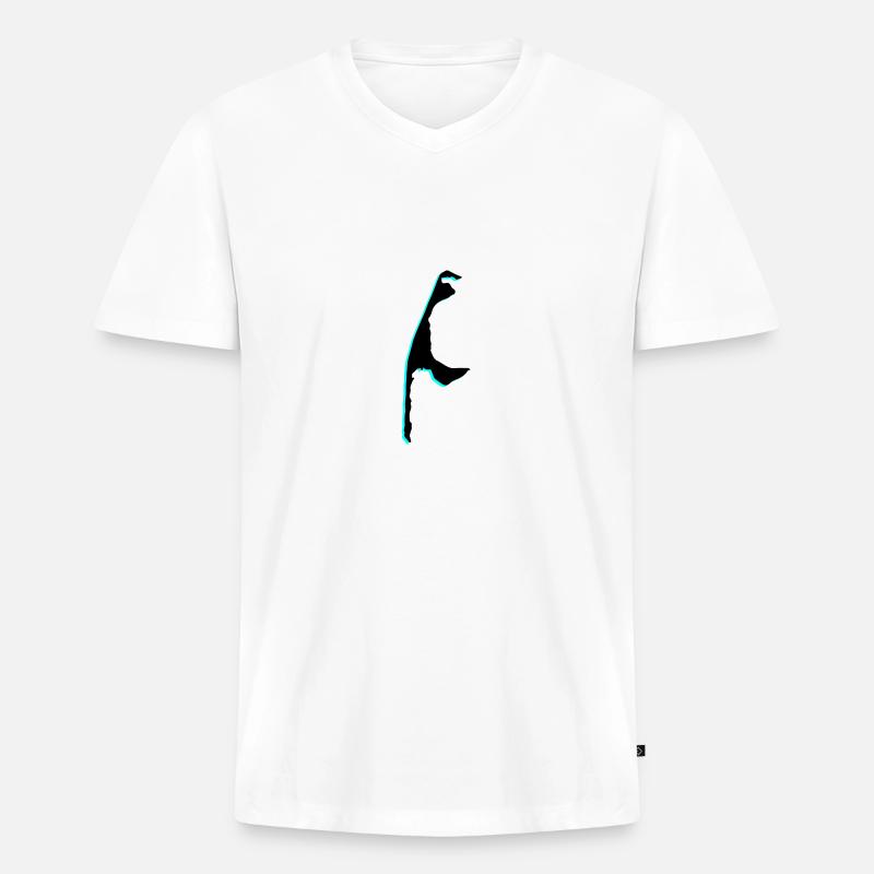 Sylt Silhouette - Männer Premium Bio T-Shirt mit V-Ausschnitt - Weiß
