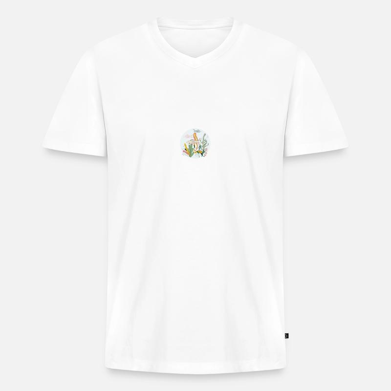 Meerestiere - Männer Premium Bio T-Shirt mit V-Ausschnitt - Weiß