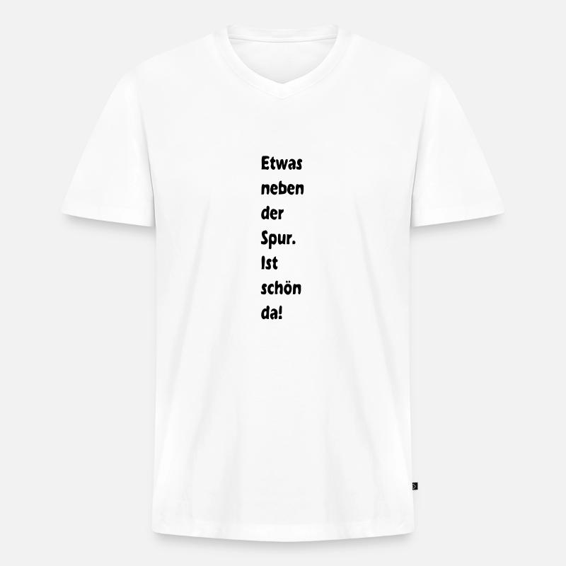 Neben der Spur - Männer Premium Bio T-Shirt mit V-Ausschnitt - Weiß