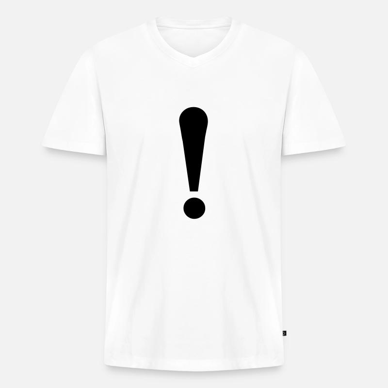 Ausrufezeichen - Männer Premium Bio T-Shirt mit V-Ausschnitt - Weiß