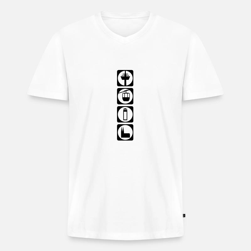 Köln Piktogramm - Männer Premium Bio T-Shirt mit V-Ausschnitt - Weiß