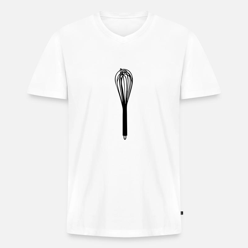 Schneebesen - Männer Premium Bio T-Shirt mit V-Ausschnitt - Weiß