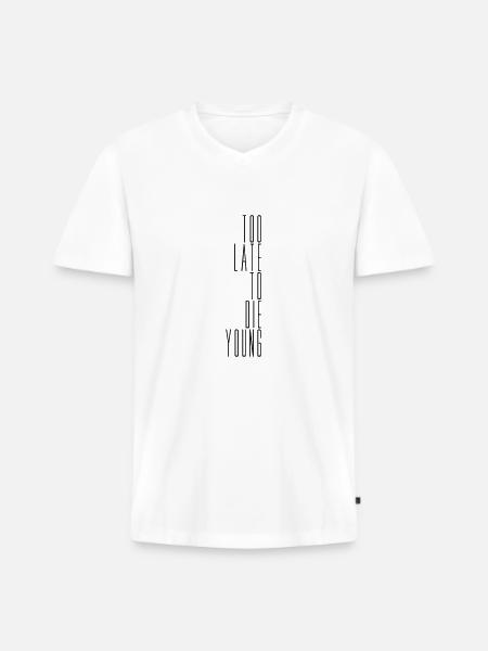 The Young Saying - Men's Premium Organic T-shirt with V-neck - white