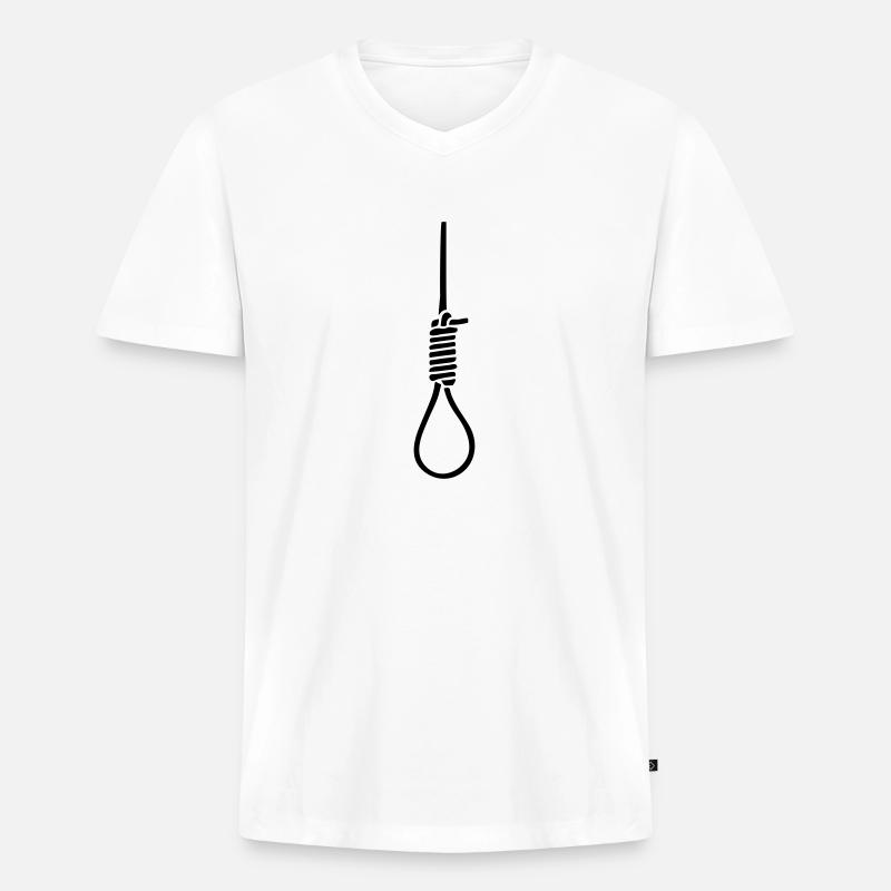 Lass Dich nicht hängen! - Männer Premium Bio T-Shirt mit V-Ausschnitt - Weiß