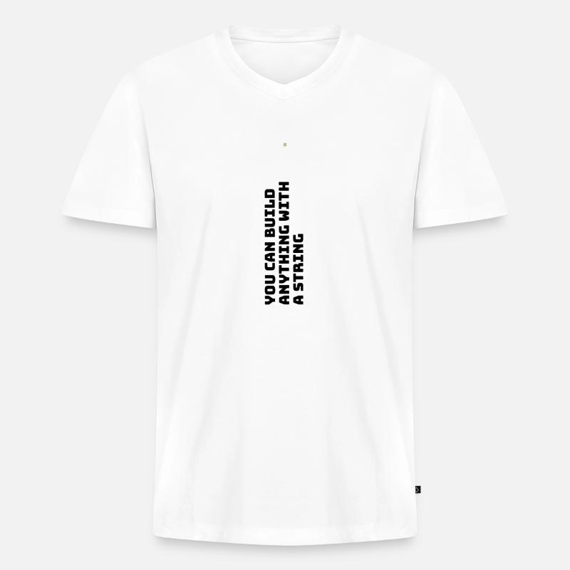 You can create everything .... - Männer Premium Bio T-Shirt mit V-Ausschnitt - Weiß
