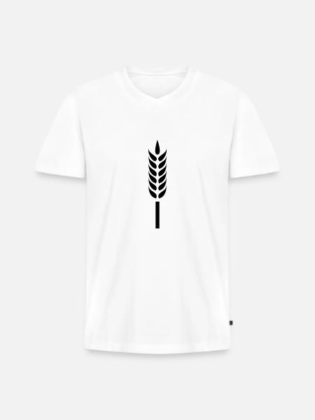 Ähre - Männer Premium Bio T-Shirt mit V-Ausschnitt - Weiß