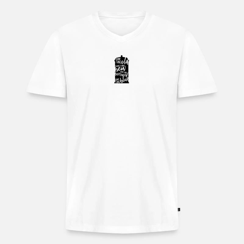 Something Old - Männer Premium Bio T-Shirt mit V-Ausschnitt - Weiß