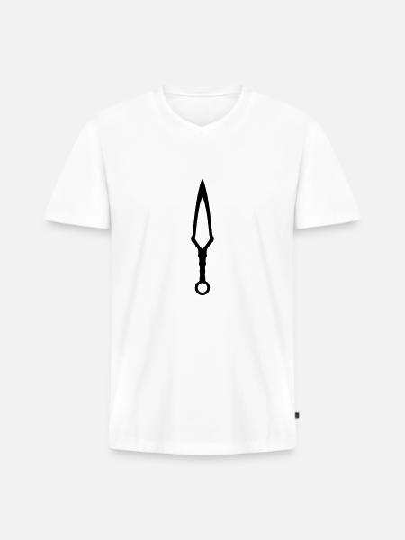 Wurfmesser 1 - Männer Premium Bio T-Shirt mit V-Ausschnitt - Weiß