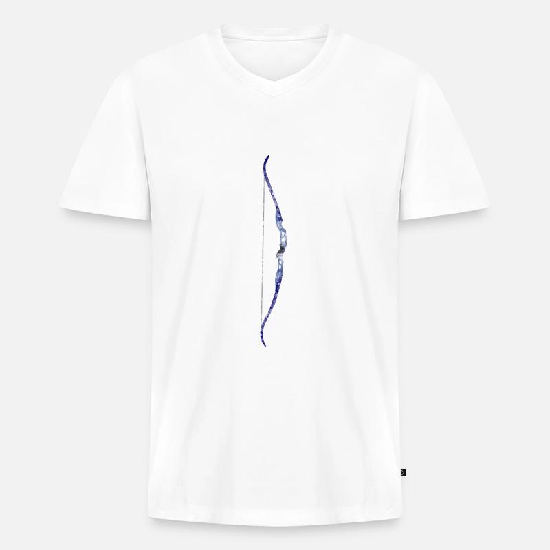 Recurvebogen Bogenschießen Bogenschütze - Männer Premium Bio T-Shirt mit V-Ausschnitt - Weiß