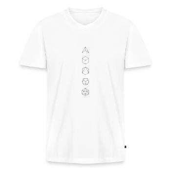 Platonic Solids, Sacred Geometry, Mathematics - Men's Premium Organic T-shirt with V-neck - white - Front - Nico (187cm)