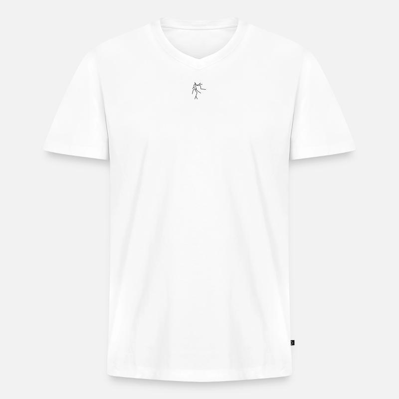 Blitz - Männer Premium Bio T-Shirt mit V-Ausschnitt - Weiß