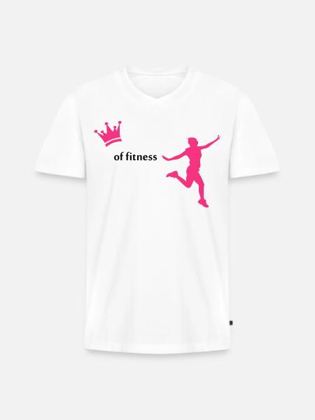 fitness - Men's Premium Organic T-shirt with V-neck - white