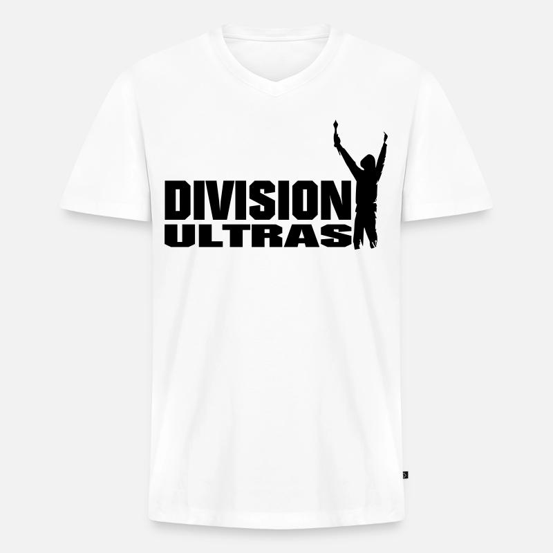 Ultras Hooligans Division - Männer Premium Bio T-Shirt mit V-Ausschnitt - Weiß