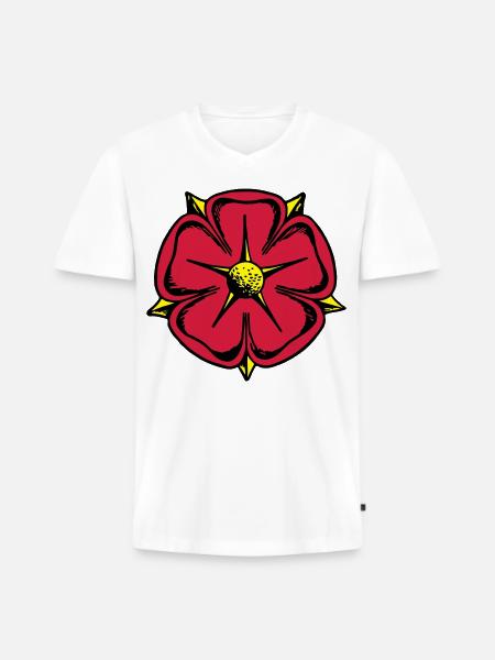 Lippy rose - Men's Premium Organic T-shirt with V-neck - white