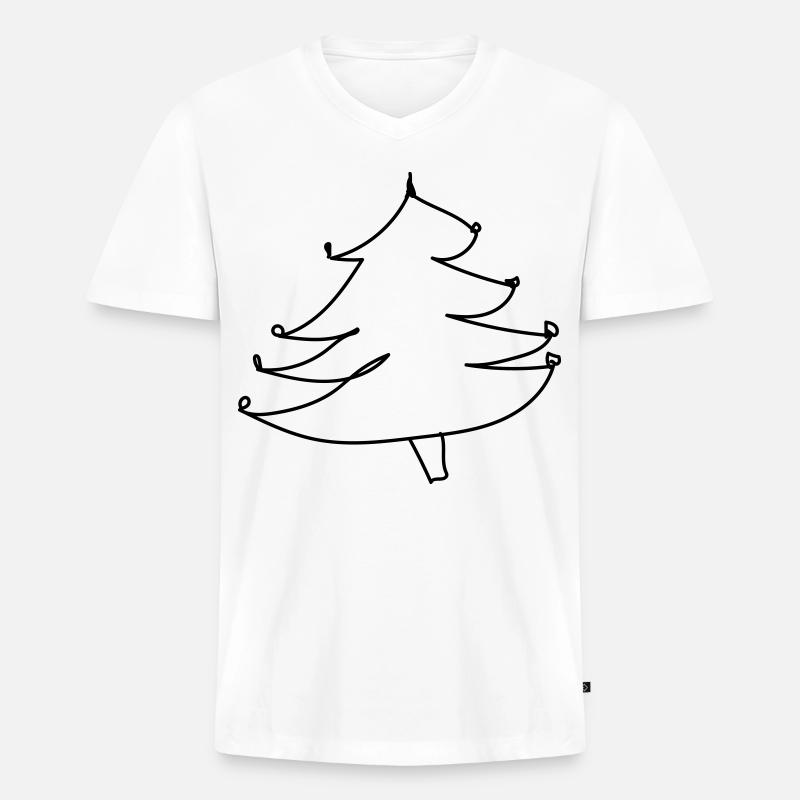 Weihnachtsbaum-Pullover (falscher Weihnachts-Pullover) - Männer Premium Bio T-Shirt mit V-Ausschnitt - Weiß