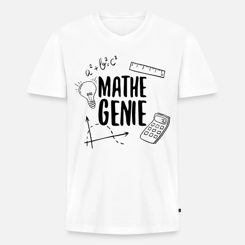 Math genius mathematics genius arithmetic math - Men's Premium Organic T-shirt with V-neck - white