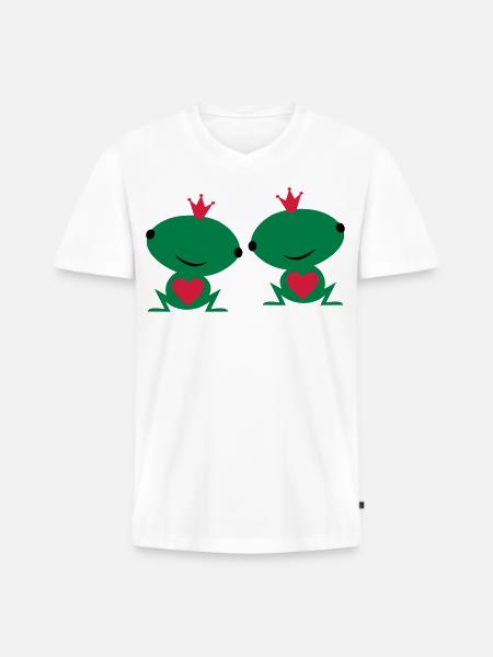 two are in love - Men's Premium Organic T-shirt with V-neck - white