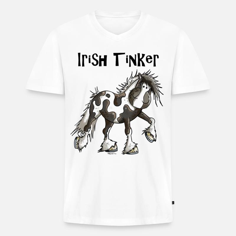 Tracy der Irish Tinker - Männer Premium Bio T-Shirt mit V-Ausschnitt - Weiß