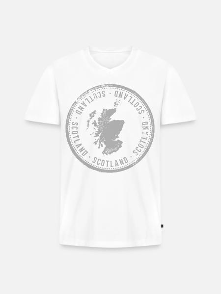 Willkommen in Schottland - Männer Premium Bio T-Shirt mit V-Ausschnitt - Weiß
