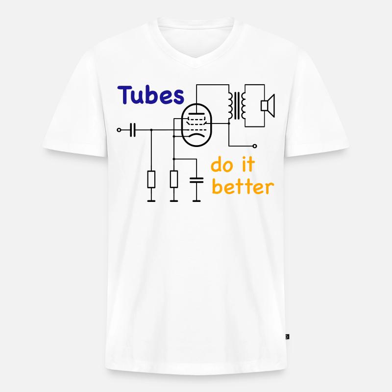 Vacuum Tubes do it better - Männer Premium Bio T-Shirt mit V-Ausschnitt - Weiß