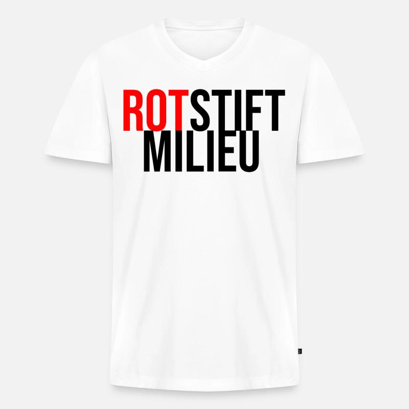 Rotstiftmillieu Lehrer - Männer Premium Bio T-Shirt mit V-Ausschnitt - Weiß