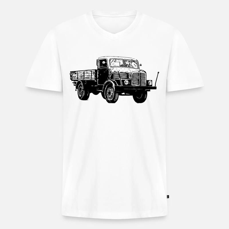 IFA S4000 - Männer Premium Bio T-Shirt mit V-Ausschnitt - Weiß