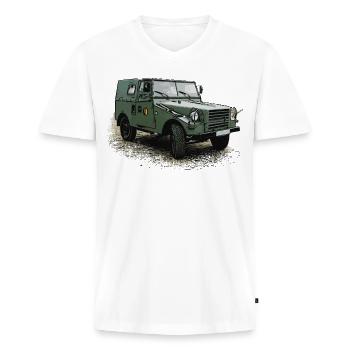 IFA P3 - Männer Premium Bio T-Shirt mit V-Ausschnitt - Weiß - Vorne - Nico (187cm)
