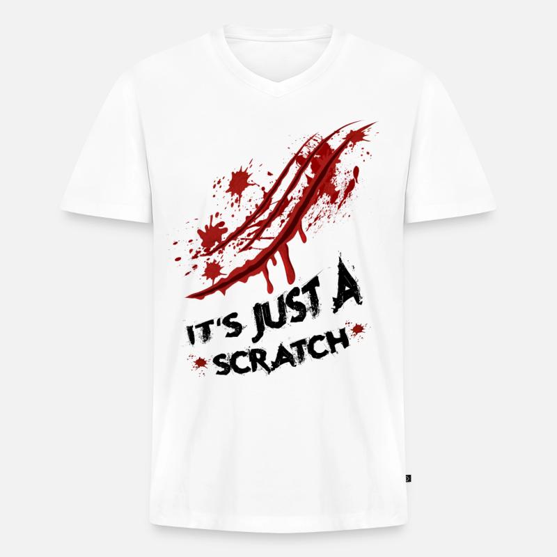 Just a scratch - Men's Premium Organic T-shirt with V-neck - white