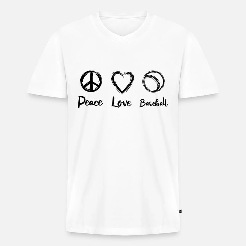 Baseballer Routine - Männer Premium Bio T-Shirt mit V-Ausschnitt - Weiß