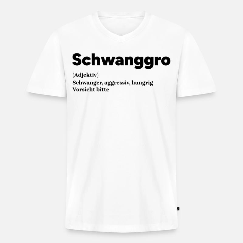 Schwangerschaft Schwanger Mutter Statement Eltern - Männer Premium Bio T-Shirt mit V-Ausschnitt - Weiß