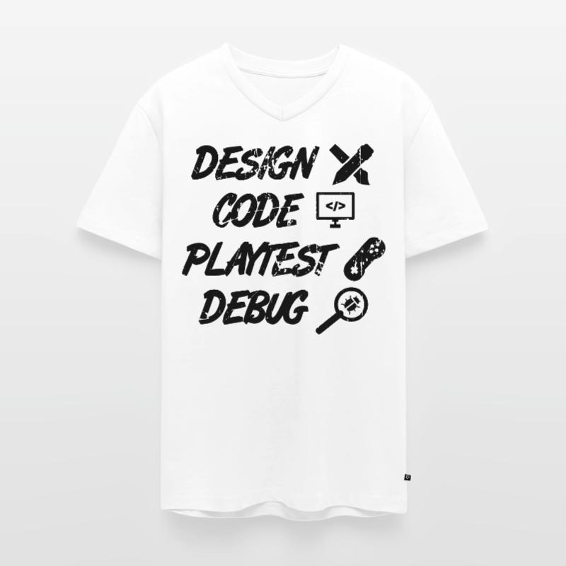 Débogage Playtest de code de conception T-shirt encolure en V Premium bio Homme
