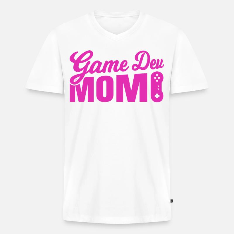 Spielentwickler Mutter - Männer Premium Bio T-Shirt mit V-Ausschnitt - Weiß