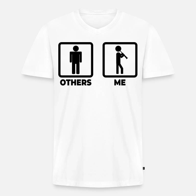 Klarinette Zeitplan - Männer Premium Bio T-Shirt mit V-Ausschnitt - Weiß