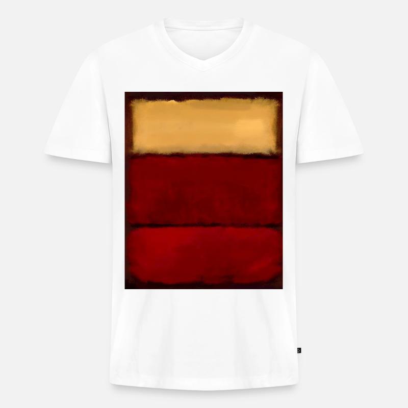 Rothko-Stil in digitalen Farben - Männer Premium Bio T-Shirt mit V-Ausschnitt - Weiß