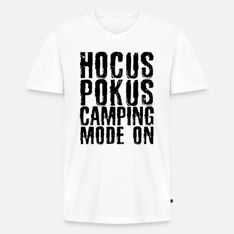Campingplatz Ferien Wanderer Camping Statement - Männer Premium Bio T-Shirt mit V-Ausschnitt - Weiß