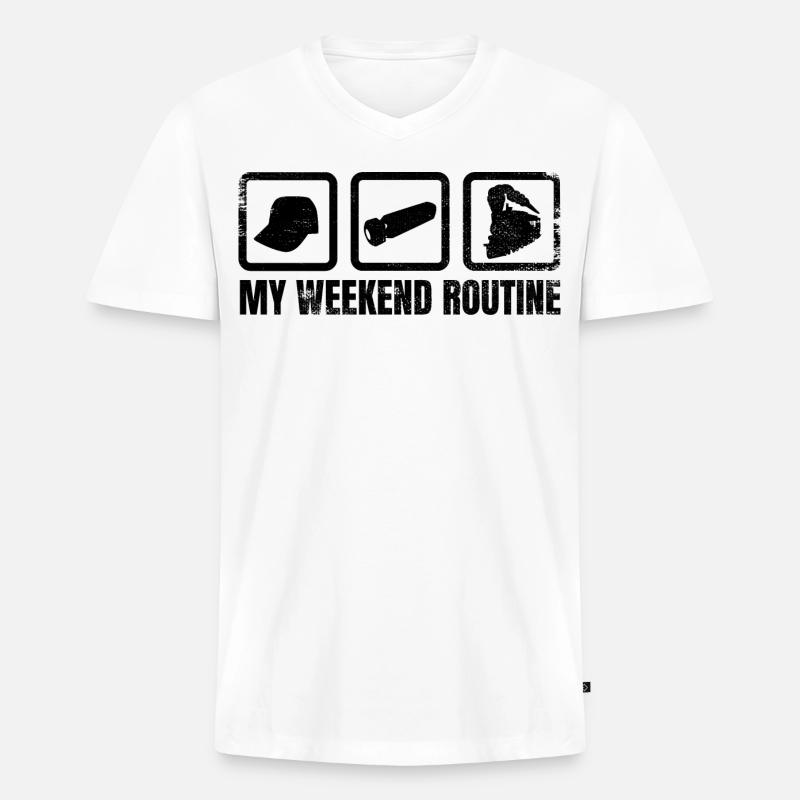 Trainspotter Zeitplan - Männer Premium Bio T-Shirt mit V-Ausschnitt - Weiß