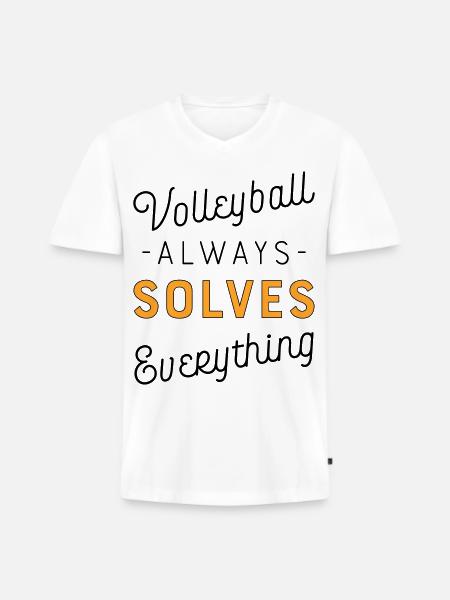 Volleyball - Men's Premium Organic T-shirt with V-neck - white