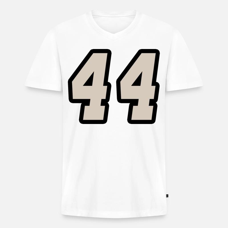 Nummer vierundvierzig 44 - Männer Premium Bio T-Shirt mit V-Ausschnitt - Weiß