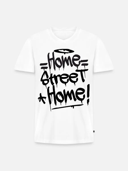 Home Street Home - Männer Premium Bio T-Shirt mit V-Ausschnitt - Weiß